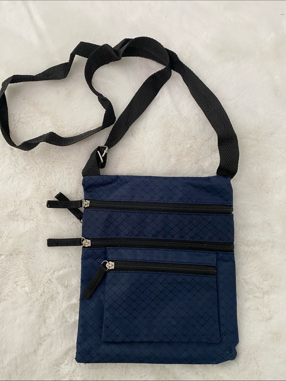Navy Crossbody Travel Bag - Lightweight Women’s Bag with Adjustable Strap.